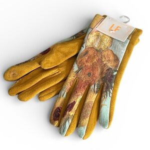 LF Women's Floral Yellow Gloves